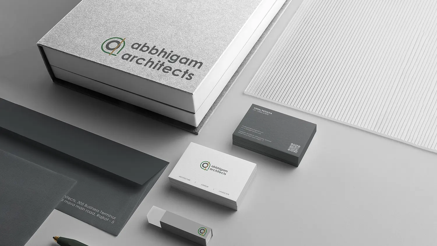 ABBHIGAM ARCHITECTS – BRAND IDENTITY DESIGN 7 Architectural Branding Rajkot – ABBHIGAM ARCHITECTS Brand Stationery