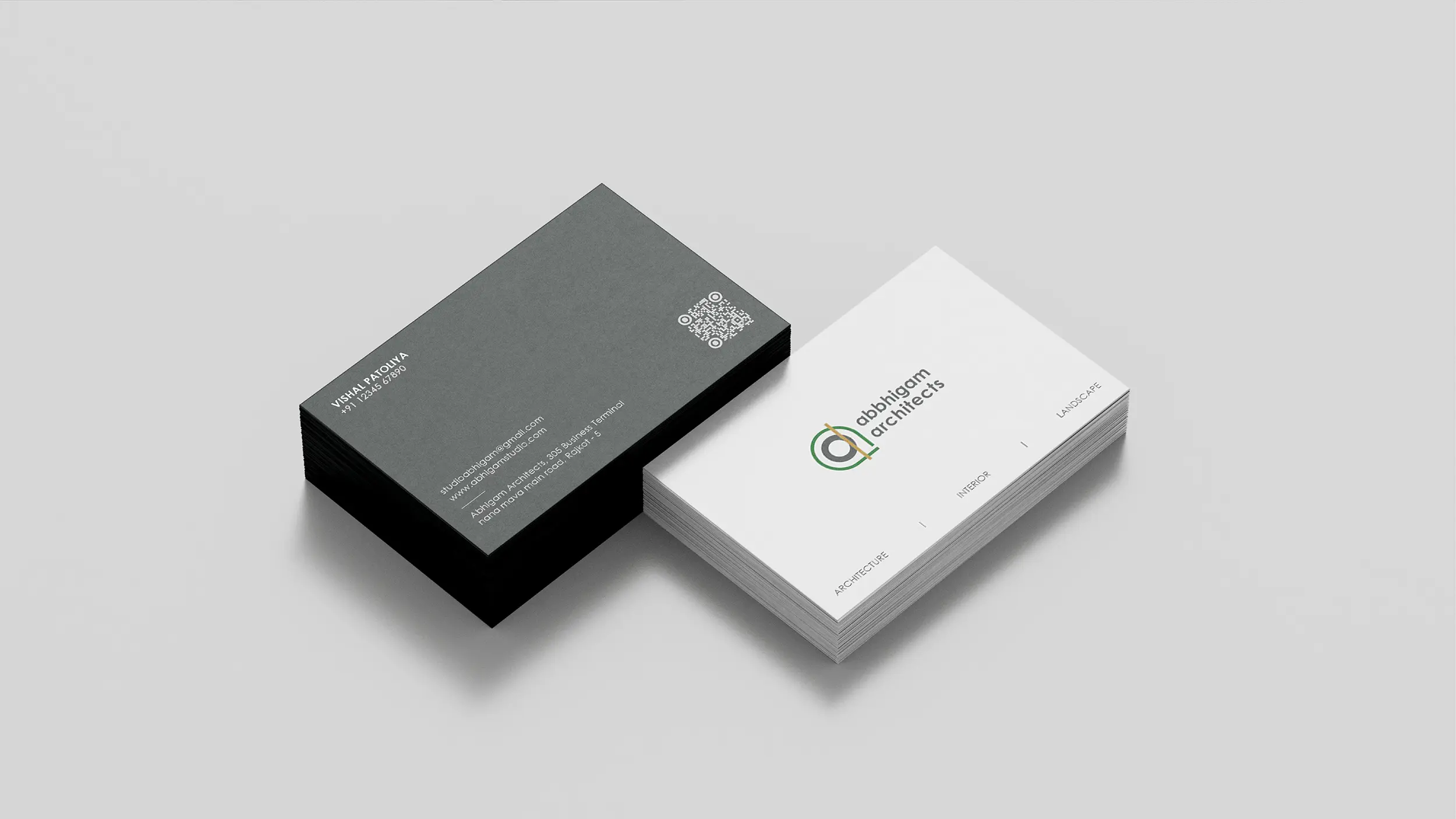 ABBHIGAM ARCHITECTS – BRAND IDENTITY DESIGN 9 Architectural Branding Rajkot – ABBHIGAM ARCHITECTS Business Card Design