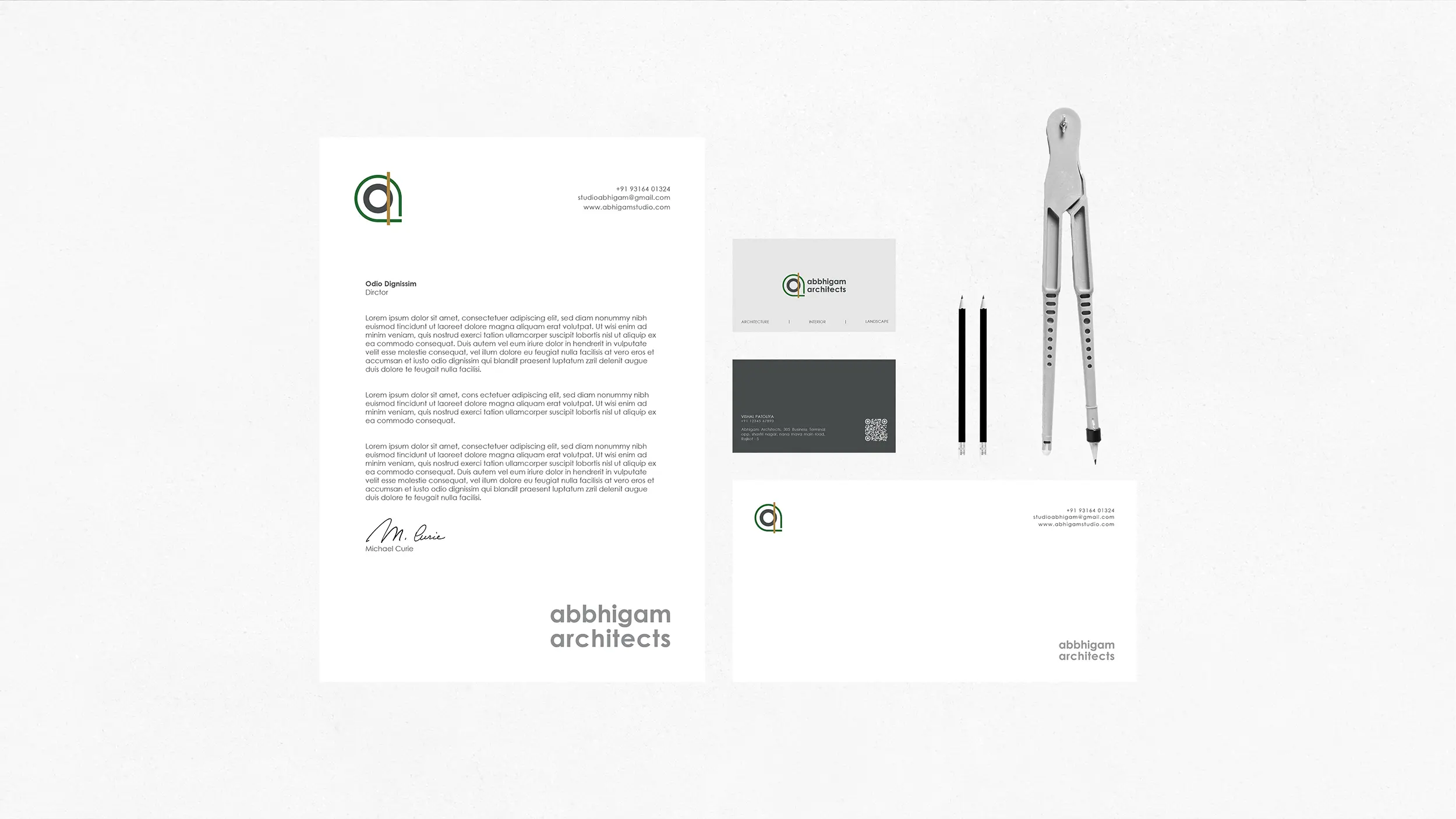 ABBHIGAM ARCHITECTS – BRAND IDENTITY DESIGN 6 Architectural Branding Rajkot – ABBHIGAM ARCHITECTS Stationery Design