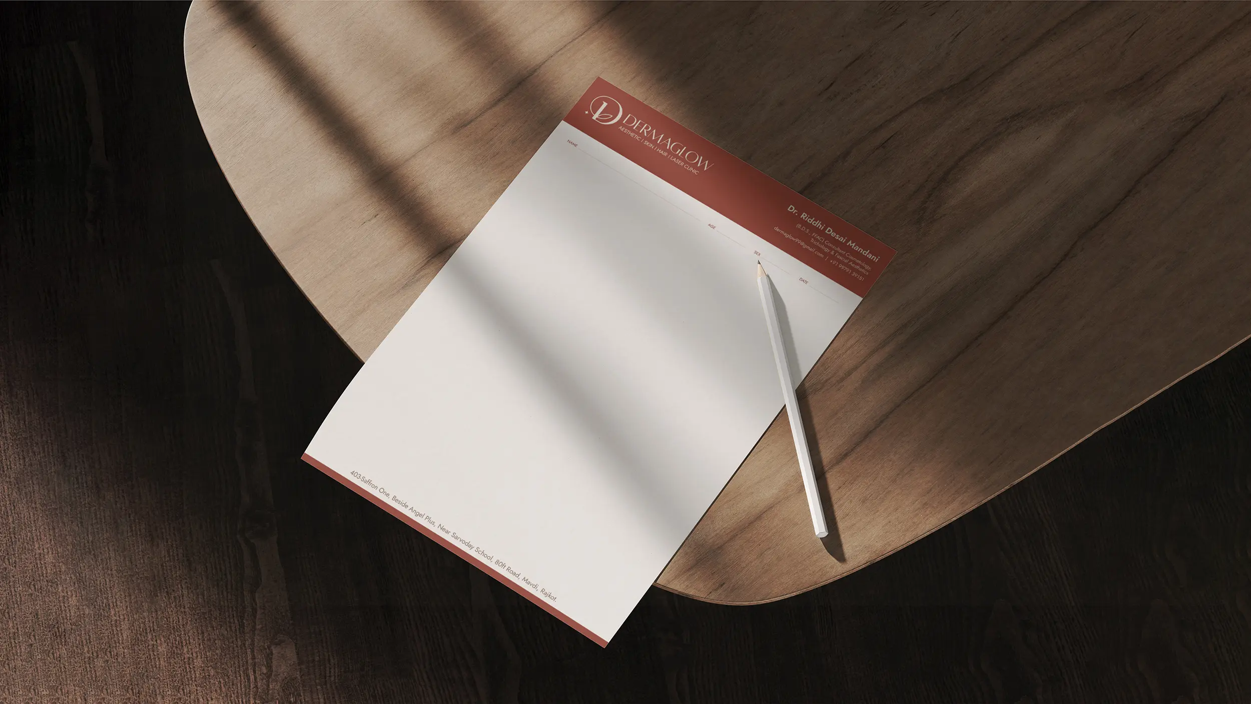 DERMAGLOW – BRAND IDENTITY DESIGN 7 Skincare Brand Identity – Dermaglow Professional Letterhead Design