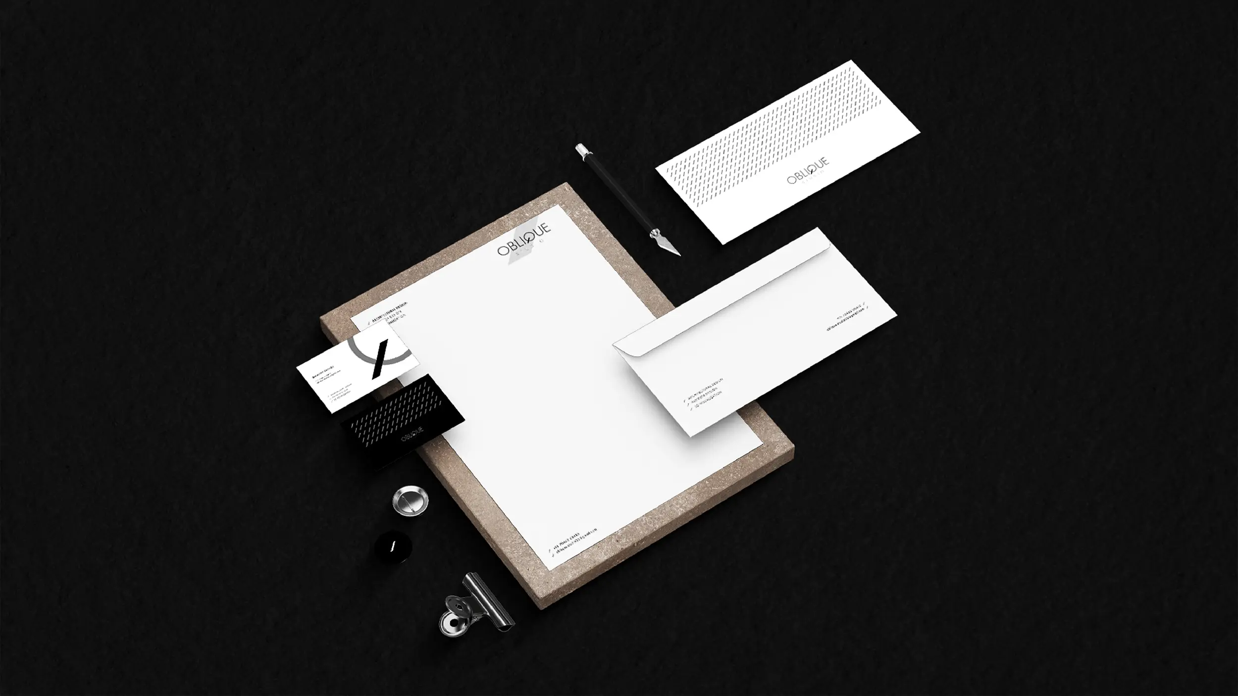 OBLIQUE STUDIO – BRAND IDENTITY DESIGN 4 Brand Identity Design – Oblique Studio Professional Stationery