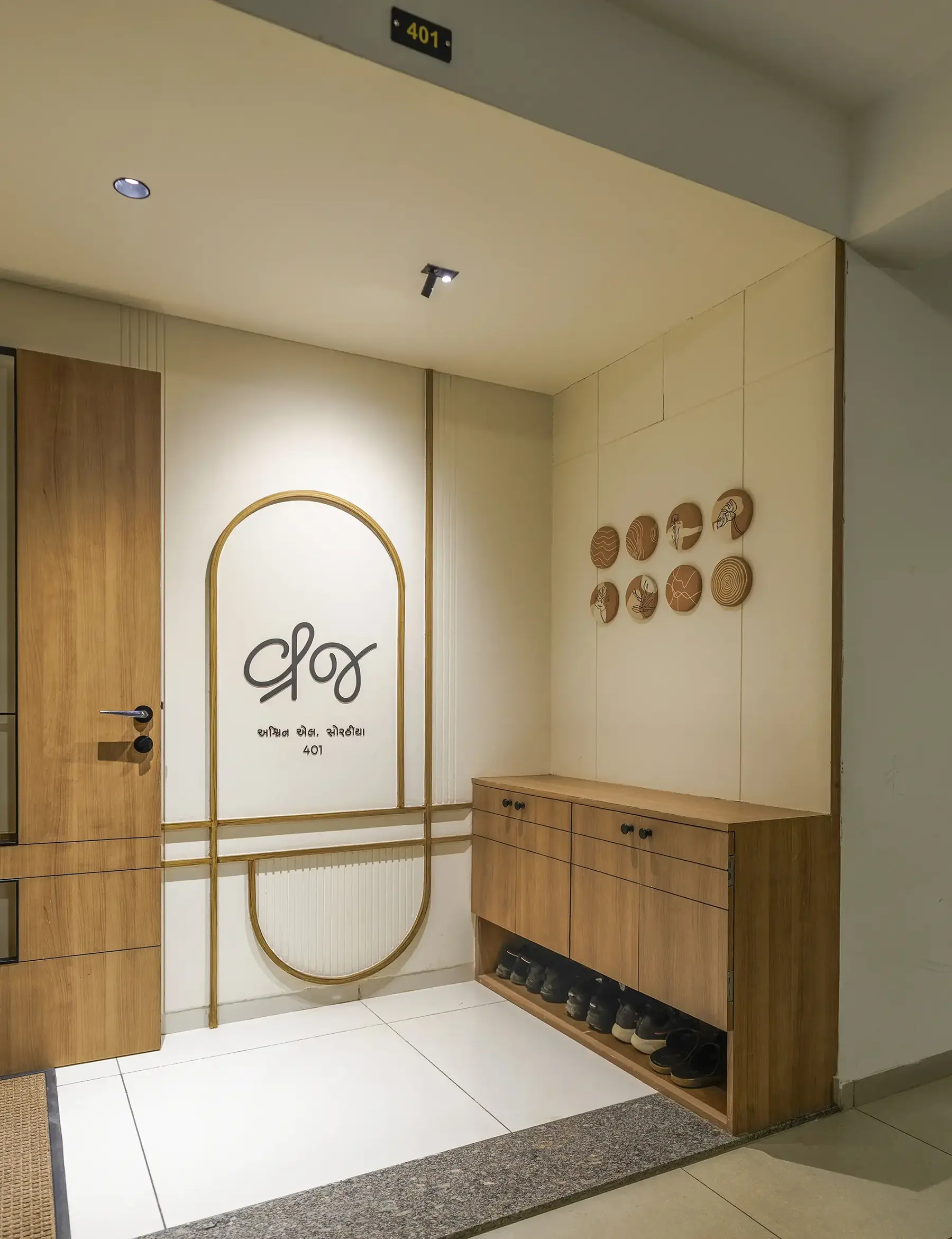 VRAJ – MODERN RESIDENCE 3 Modern Interior Design Rajkot – VRAJ Contemporary Foyer