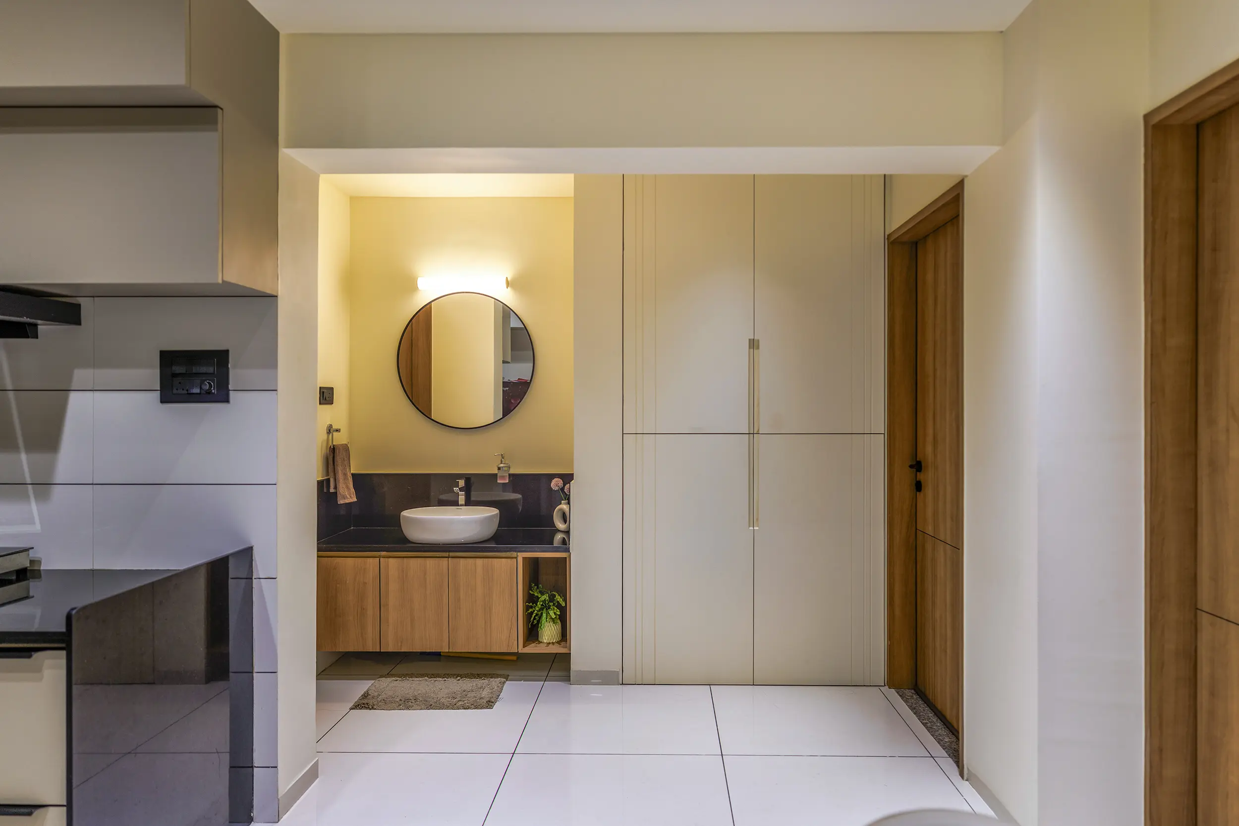 VRAJ – MODERN RESIDENCE 8 Modern Interior Design Rajkot – VRAJ Wash Basin Area